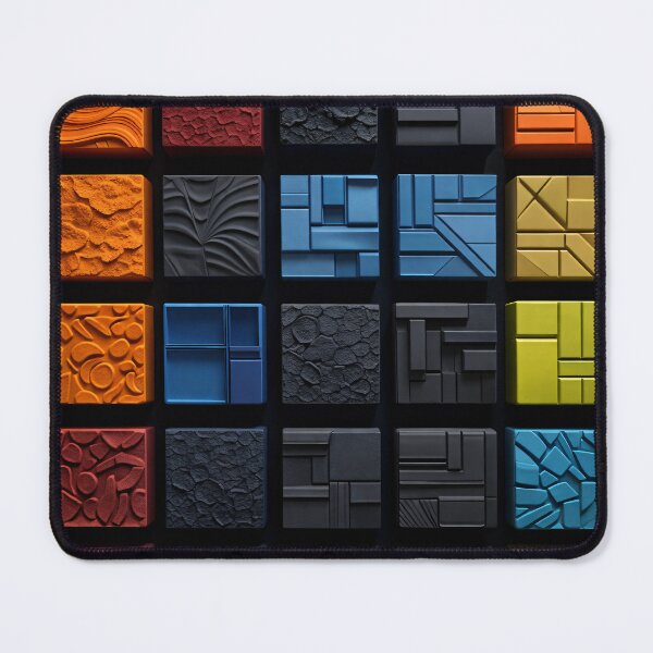 Item preview, Colorful Geometric Texture Blocks Modern Abstract Pattern Art Print designed and sold by Kaleidoscope Print.
