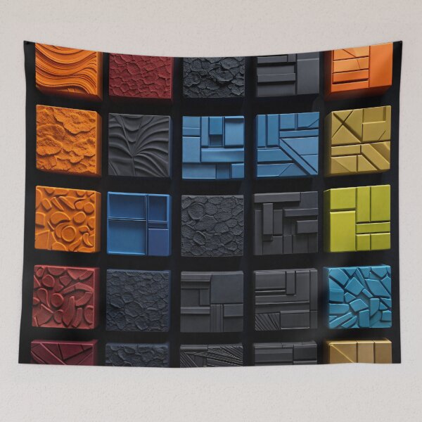 Item preview, Colorful Geometric Texture Blocks Modern Abstract Pattern Art Print designed and sold by Kaleidoscope Print.