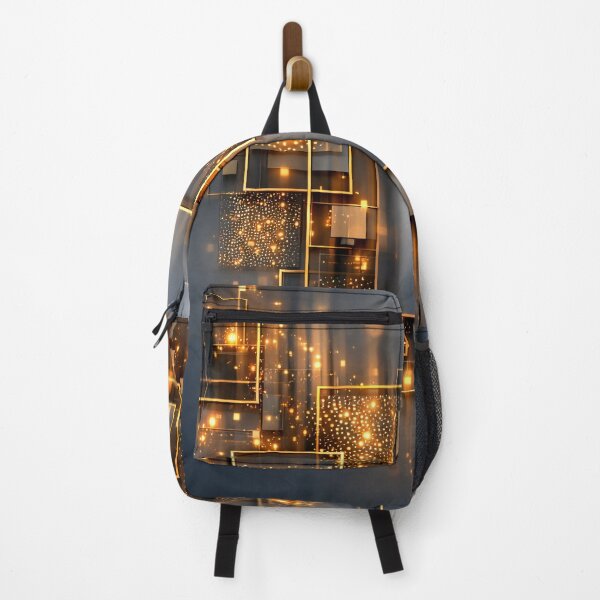 Item preview, Golden Geometric Squares Abstract Luxe Modern Art Print designed and sold by Kaleidoscope Print.