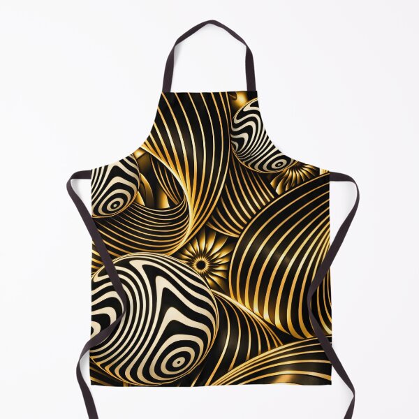 Item preview, Black Gold Op Art Swirl Spheres Abstract Luxe Pattern Print designed and sold by Kaleidoscope Print.