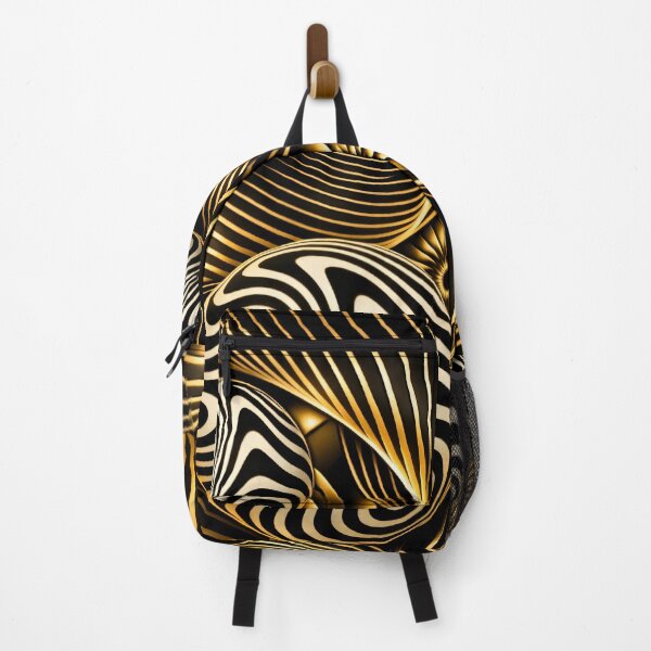 Item preview, Black Gold Op Art Swirl Spheres Abstract Luxe Pattern Print designed and sold by Kaleidoscope Print.