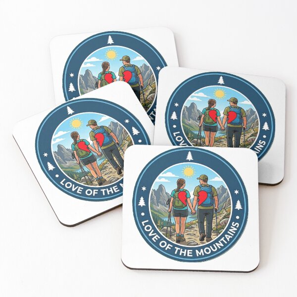 Item preview, Love of the Mountains – Hiking Couple Adventure Badge designed and sold by SlawOnly.