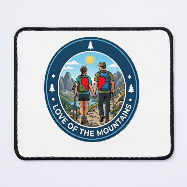 Item preview, Love of the Mountains – Hiking Couple Adventure Badge designed and sold by SlawOnly.
