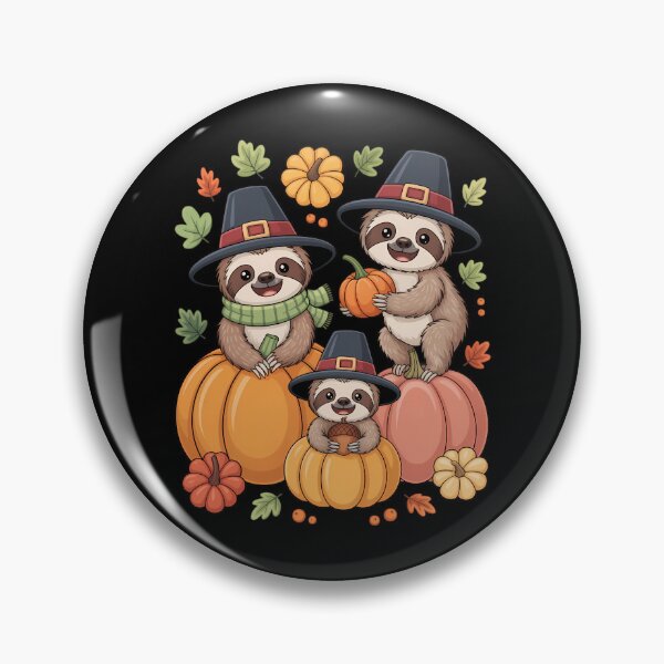 Item preview, Sloth Pumpkin Leopard Buffalo Plaid Fall Thanksgiving designed and sold by Moon-Ape.