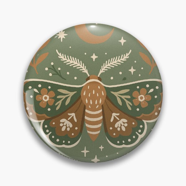 Item preview, Celestial Moth Folk Art - Earthy Nature Aesthetic designed and sold by FSilk.