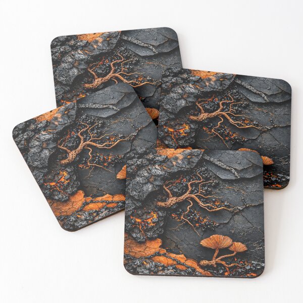 Item preview, Burnt Forest Lava Texture Abstract Nature Art Print designed and sold by Kaleidoscope Print.
