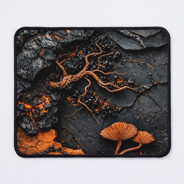 Item preview, Burnt Forest Lava Texture Abstract Nature Art Print designed and sold by Kaleidoscope Print.
