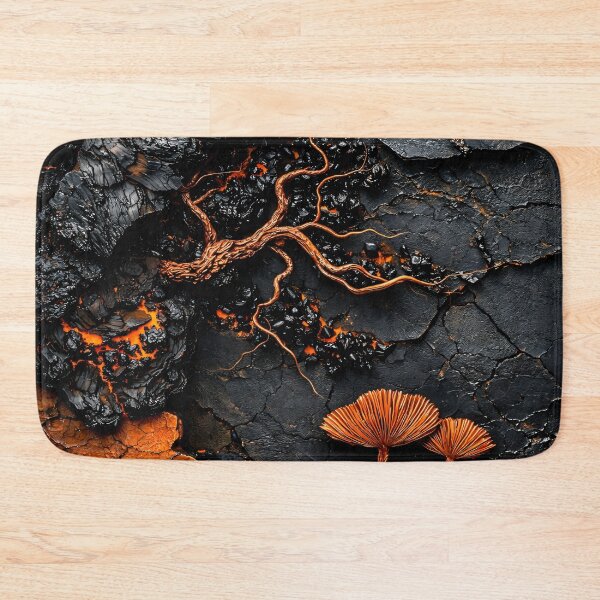 Artikelvorschau, Abstrakter Kunstdruck mit Textur von verbranntem Wald und Lava entworfen und verkauft von Kaleidoscope Print.