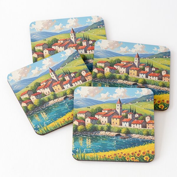 Item preview, Houses by the peaceful lake designed and sold by Undersea Ai Art.