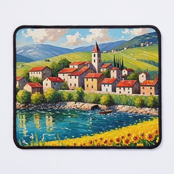 Item preview, Houses by the peaceful lake designed and sold by Undersea Ai Art.