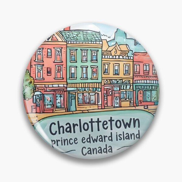 Item preview, Charlottetown PEI Canada Cute Colorful Skyline Buildings Architecture designed and sold by HowToCanadian.