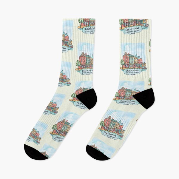 Item preview, Charlottetown PEI Canada Cute Colorful Skyline Buildings Architecture designed and sold by HowToCanadian.
