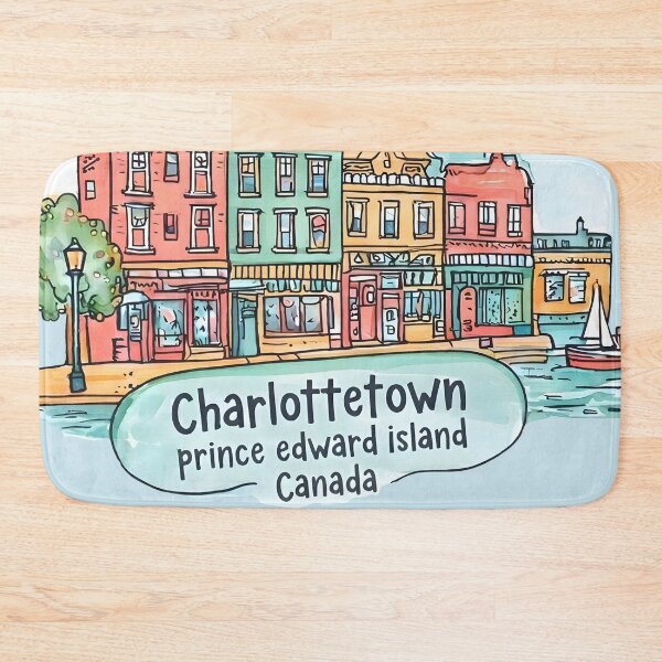 Item preview, Charlottetown PEI Canada Cute Colorful Skyline Buildings Architecture designed and sold by HowToCanadian.