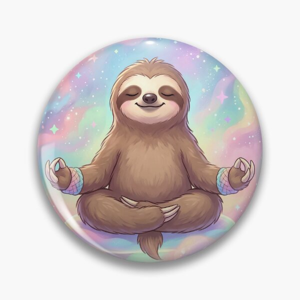 Item preview, A brown sloth sitting in a yoga meditation pose. designed and sold by FluffyGallery.