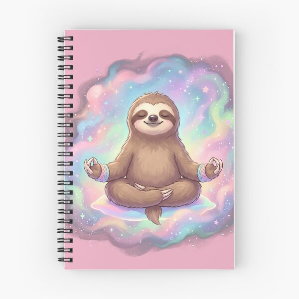 Item preview, A brown sloth sitting in a yoga meditation pose. designed and sold by FluffyGallery.