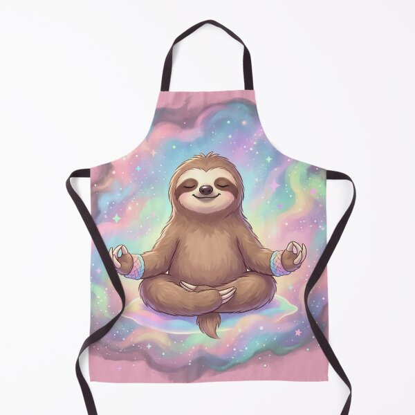 Item preview, A brown sloth sitting in a yoga meditation pose. designed and sold by FluffyGallery.