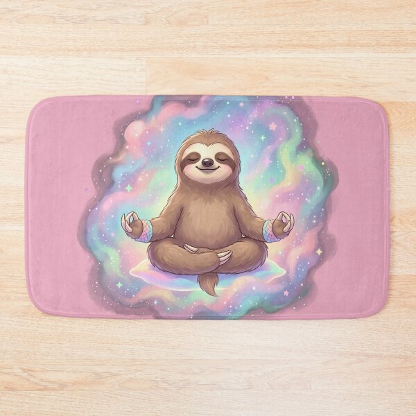 Item preview, A brown sloth sitting in a yoga meditation pose. designed and sold by FluffyGallery.