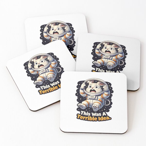 Item preview, This Was A Terrible Idea. — Astronaut Bunny Sticker designed and sold by Gentlestate.