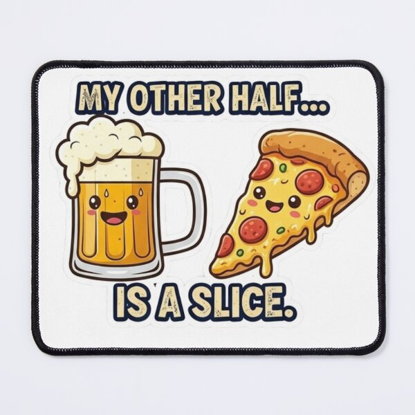 Item preview, My Other Half Is A Slice - Funny Pizza and Beer Best Friend Sticker designed and sold by Psychlee Best Finds.