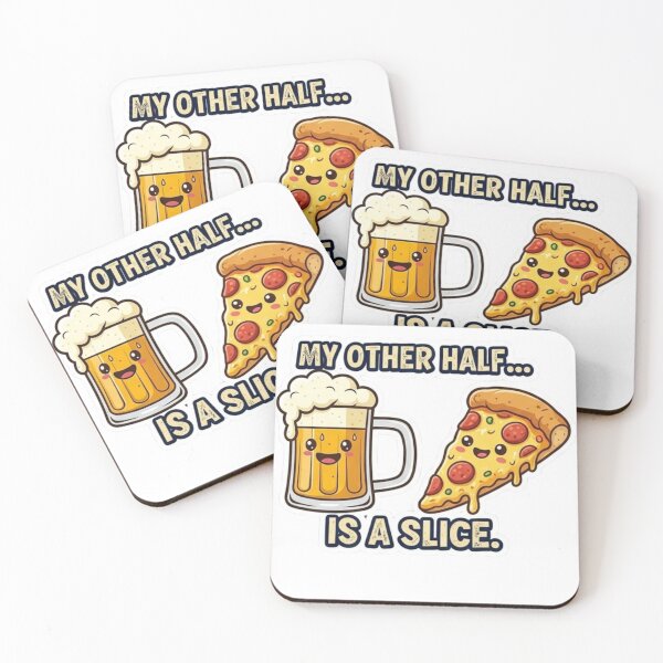 Item preview, My Other Half Is A Slice - Funny Pizza and Beer Best Friend Sticker designed and sold by Psychlee Best Finds.