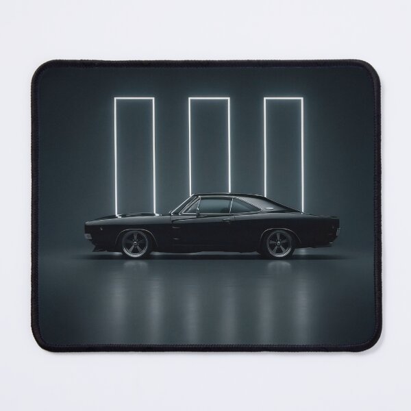 Item preview, Dark Muscle Car Neon Scene – Cinematic Car Aesthetic designed and sold by PosterFuel.