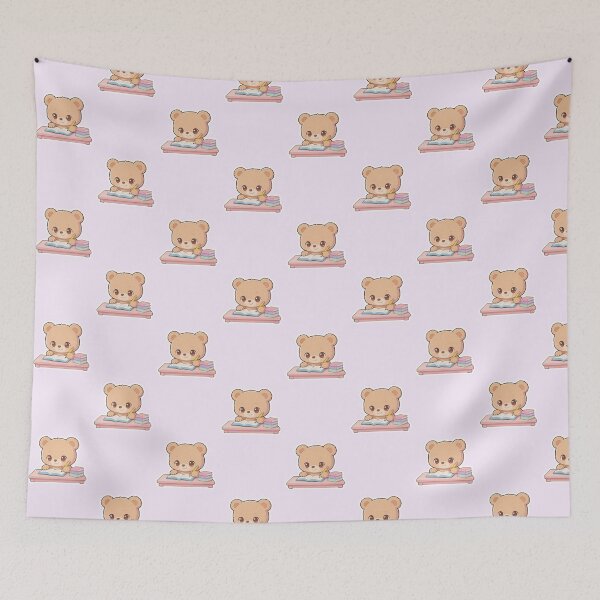 Item preview, Cute studying Bear Cartoon Sticker-Kawaii Teddy Bear Reading Book Illustration  designed and sold by carestazafeli.