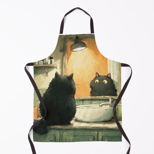 Item preview, Black Cat Looking in the Mirror – The Secret Life of Cats designed and sold by Erika Kaisersot.