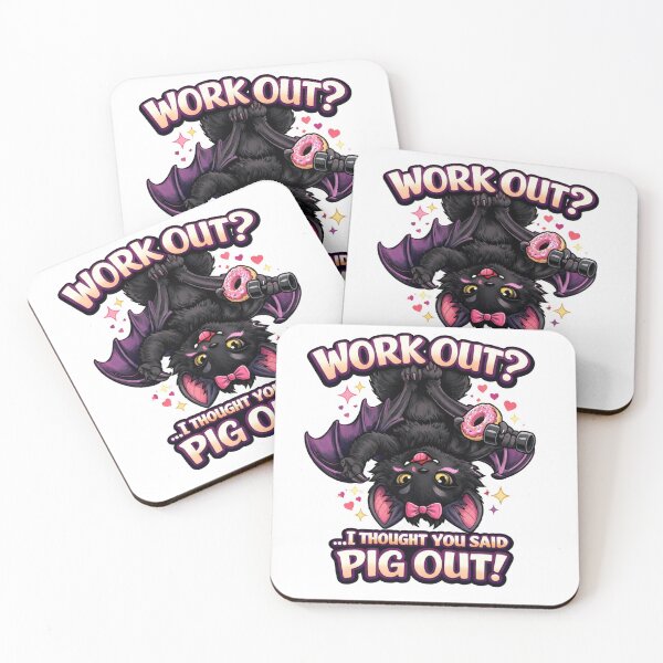Item preview, Work Out? I Thought You Said Pig Out – Funny Gym Bat With Donut designed and sold by InkedRebel.