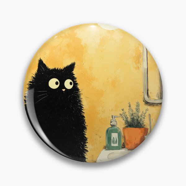 Item preview, Black Cat Under Warm Bathroom Light – The Secret Life of Cats designed and sold by Erika Kaisersot.