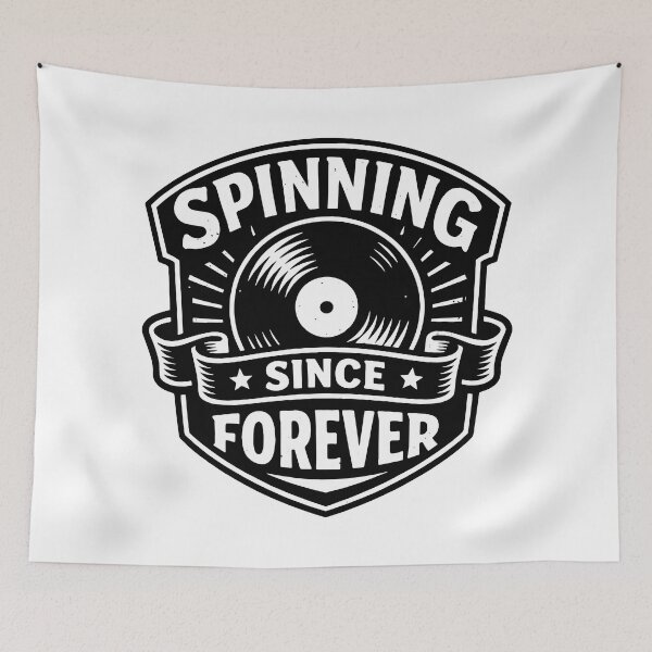 Item preview, Spinning Since Forever Vinyl Badge designed and sold by SnappyPNG.
