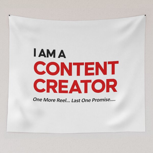 Item preview, I Am A Content Creator – One More Reel Last One Promise Funny Creator Meme Social Media Humor designed and sold by amareshdas008.