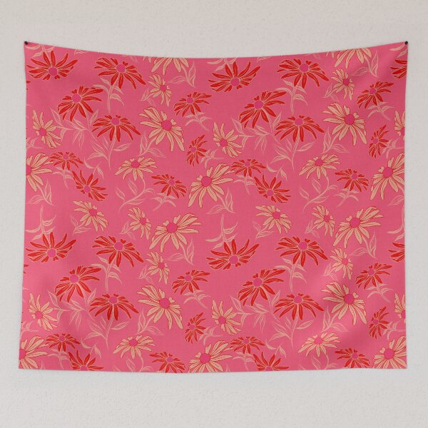 Item preview, Red Pink Happy Daises Color 1 designed and sold by Nora Gad.