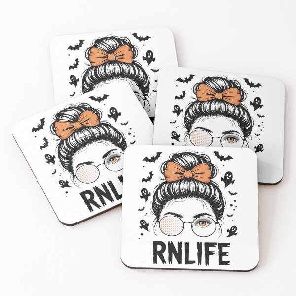 Item preview, RN Registered Nurse Messy Bun Spooky Pumpkin Halloween designed and sold by papertaless.