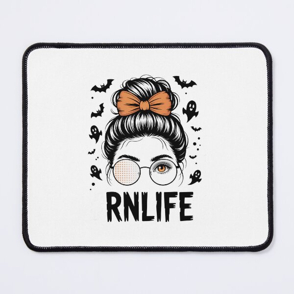 Item preview, RN Registered Nurse Messy Bun Spooky Pumpkin Halloween designed and sold by papertaless.