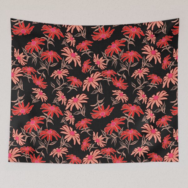Item preview, Red Pink Happy Daises Color 2 designed and sold by Nora Gad.