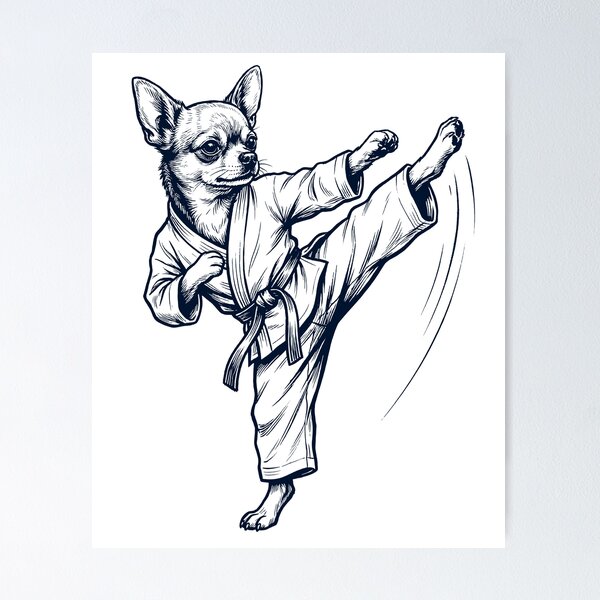 Item preview, Vintage Chihuahua Doing Karate Martial Art Dog Lover designed and sold by TerryConnells.