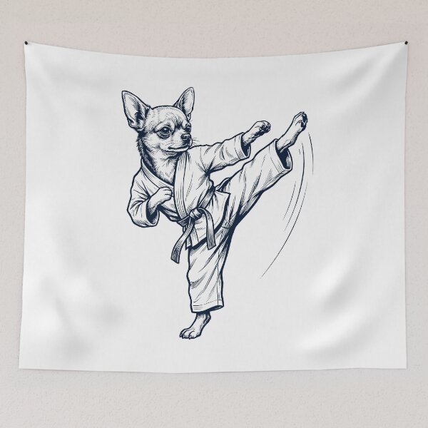 Item preview, Vintage Chihuahua Doing Karate Martial Art Dog Lover designed and sold by TerryConnells.