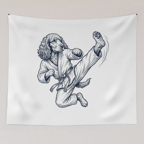 Item preview, Vintage Cocker Spaniel Doing Karate Martial Art Dog Lover designed and sold by TerryConnells.