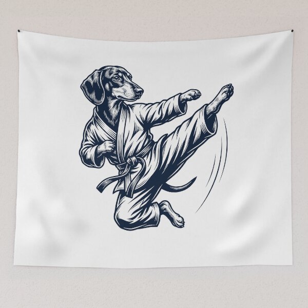 Item preview, Vintage Dachshund Doing Karate Martial Art Dog Lover designed and sold by TerryConnells.