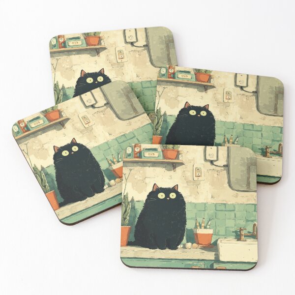 Item preview, Black Cat by the Sink – The Secret Life of Cats designed and sold by Erika Kaisersot.