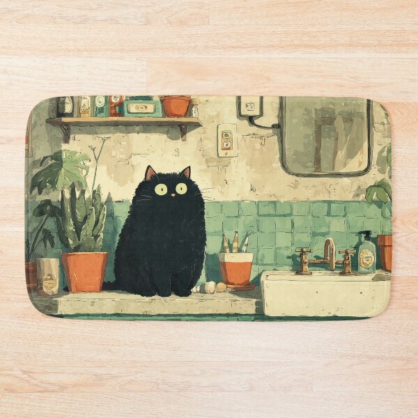 Item preview, Black Cat by the Sink – The Secret Life of Cats designed and sold by Erika Kaisersot.