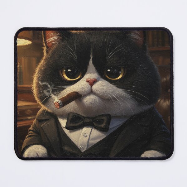 Item preview, Mafia Boss Cat Classic Portrait designed and sold by CataosMeow.
