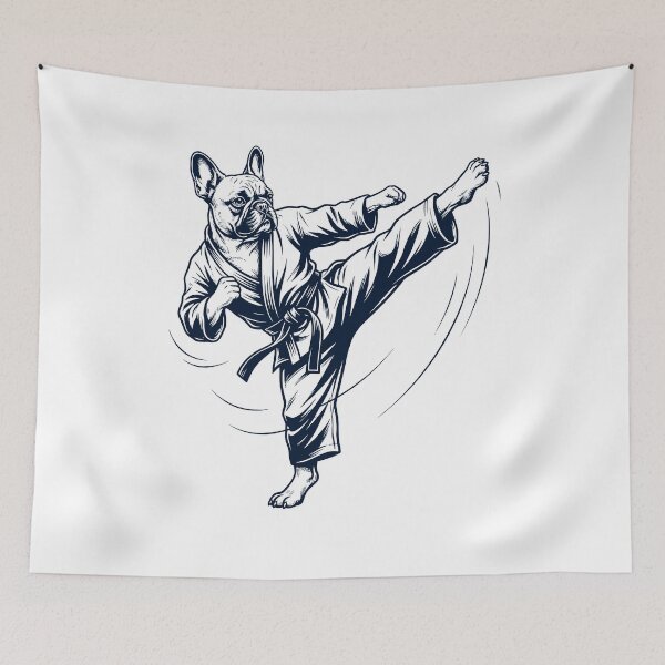 Item preview, Vintage French Bulldog Doing Karate Martial Art Dog Lover designed and sold by TerryConnells.