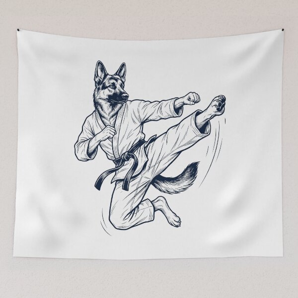 Item preview, Vintage German Shepherd Doing Karate Martial Art Dog Lover designed and sold by TerryConnells.
