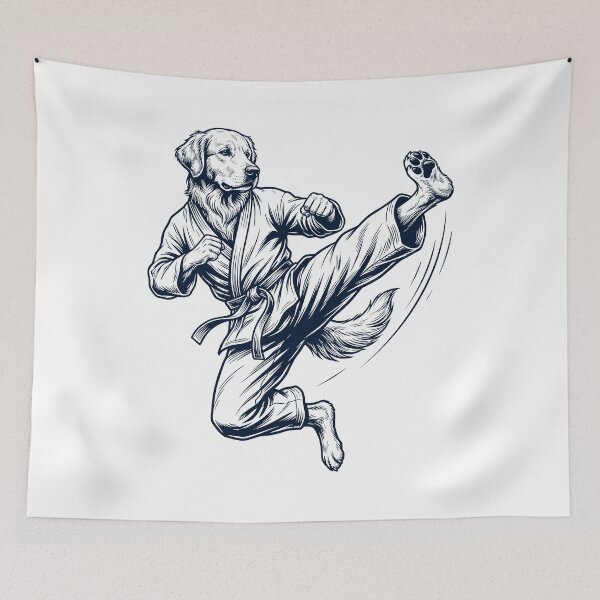 Item preview, Vintage Golden Retriever Doing Karate Martial Art Dog Lover designed and sold by TerryConnells.