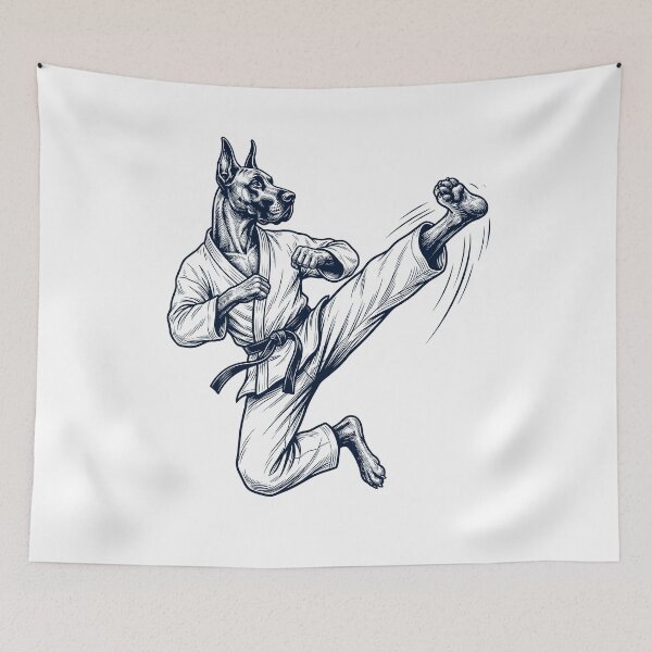 Item preview, Vintage Great Dane Doing Karate Martial Art Dog Lover designed and sold by TerryConnells.