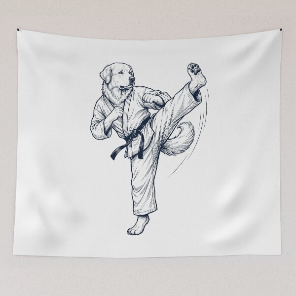Item preview, Vintage Great Pyrenees Doing Karate Martial Art Dog Lover designed and sold by TerryConnells.