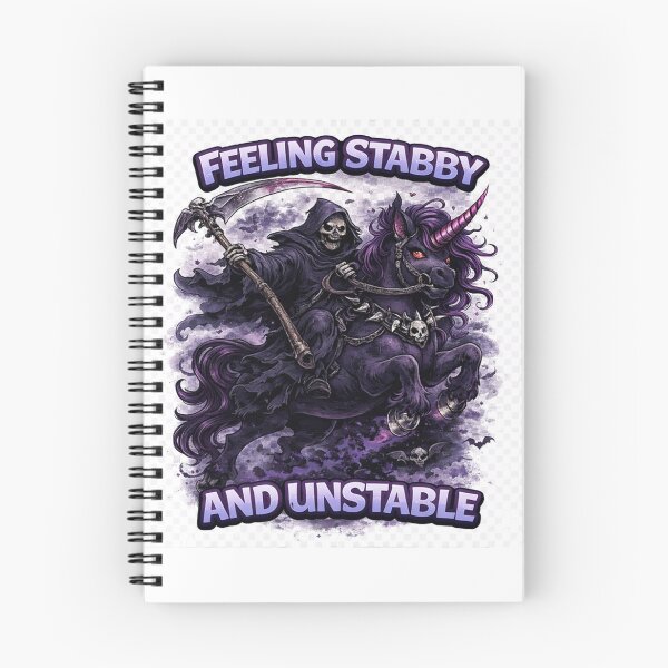 Item preview, Feeling Stabby and Unstable – Grim Reaper Unicorn Dark Humor Gothic Design designed and sold by InkedRebel.