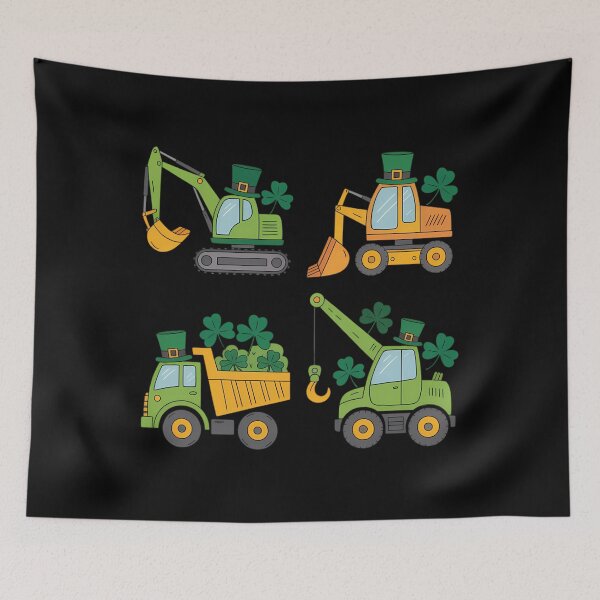 Item preview, Irish Construction Truck Crane Toddler Boys St Patricks Day designed and sold by Formatage.