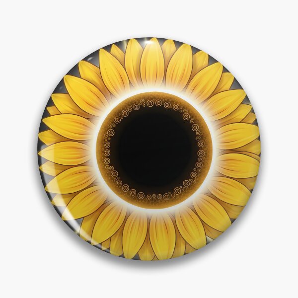Item preview, Radiant Sunflower Eclipse Badge designed and sold by pumsquare.